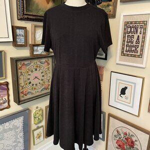 Torrid Womens Comfy Fit & Flare Black Short Sleeve Stretch Knit Dress Size 2